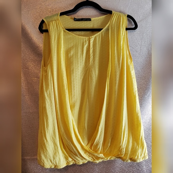 Zara Tops - Zara Yellow Sleeveless Tank Top Small
